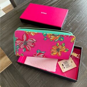 Trina Turk Vibrant Pink Floral Key & Card Holder